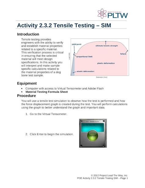 2.3.2 tensile testing sim answer key|Lesson 2.2 & 2.3 .